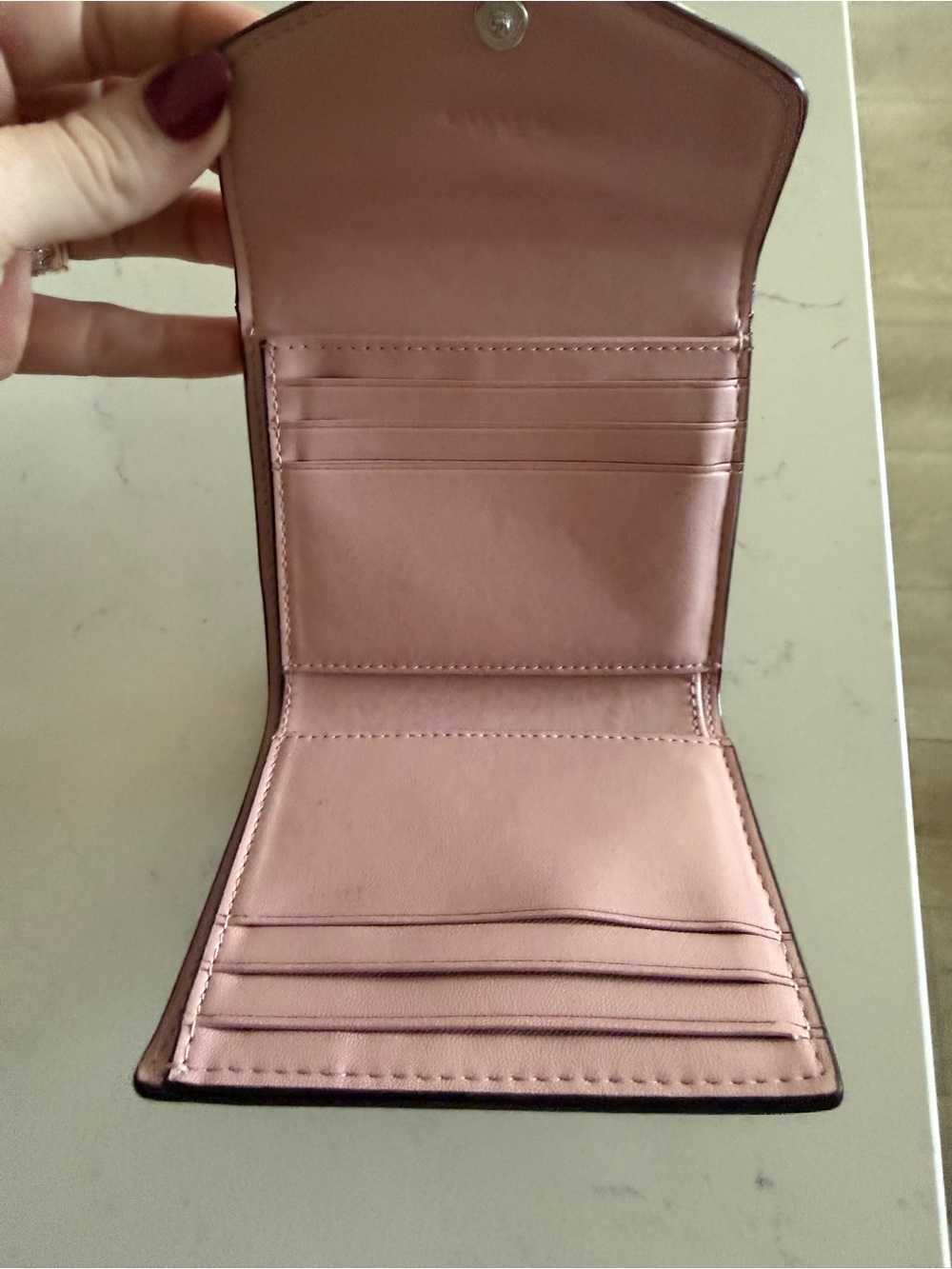 Coach Ombre green to pink Small Trifold Wallet - Picture 4 of 4
